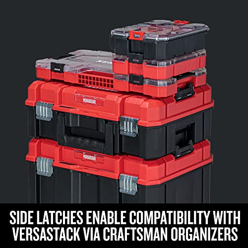 CRAFTSMAN VERSASTACK Storage Organizer, Small Parts Organizer, 8 Compartments, Lid Includes Secure Latch (CMST17827) - WoodArtSupply