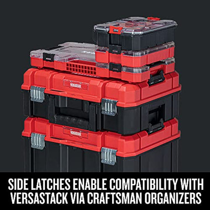 CRAFTSMAN VERSASTACK Storage Organizer, Small Parts Organizer, 8 Compartments, Lid Includes Secure Latch (CMST17827) - WoodArtSupply