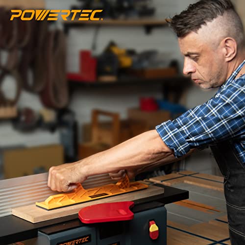 POWERTEC 71451 Deluxe Push Block for Router Tables, Band Saws & Jointers, Dual Ergonomic Handles w/Max Grip, Hand Protection for Woodworking, Safety - WoodArtSupply