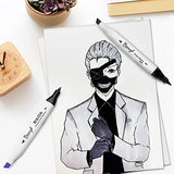 Bianyo Black Alcohol Markers Set, Set of 12, Dual Tip Bullet & Chisel Art Marker Set with Pen Case for Drawing, Sketching, Outlining, Highlighting, Bianyo