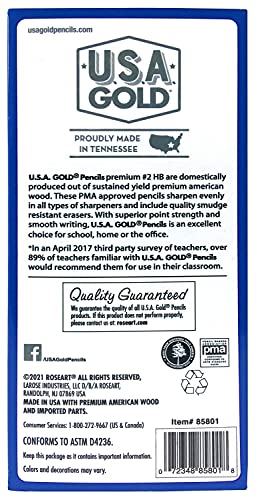 Cra-Z-art U.S.A. Gold Pre-sharpened American Wood Cased #2 HB Yellow Pencils, 60 Pack - WoodArtSupply