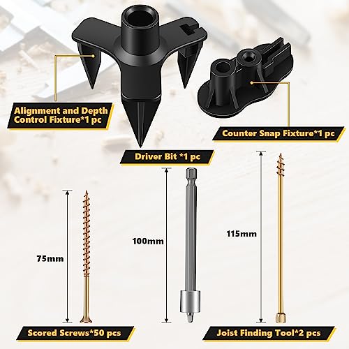 Dreyoo Squeaky Floor Repair Kit, Squeak No More Kit Eliminates Floor Squeak Fit Most Carpet Hardwood Floors, 3233 Woodworking Project Kits Use for Dreyoo