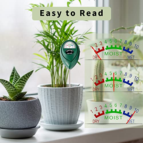 Hathdia Soil Moisture Meter, Plant Water Meter Soil Meter Moisture Sensor Hygrometer for Indoor Outdoor Plant Care,No Battery Needed(Green) Hathdia