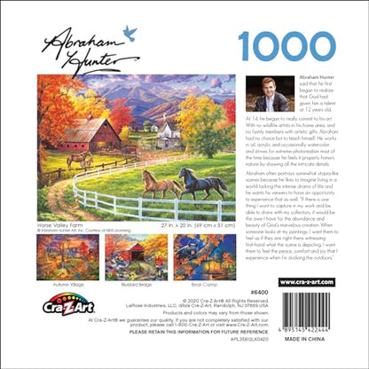 Cra-Z-Art - RoseArt - Abraham Hunter - Horse Valley Farm - 1000 Piece Jigsaw Puzzle