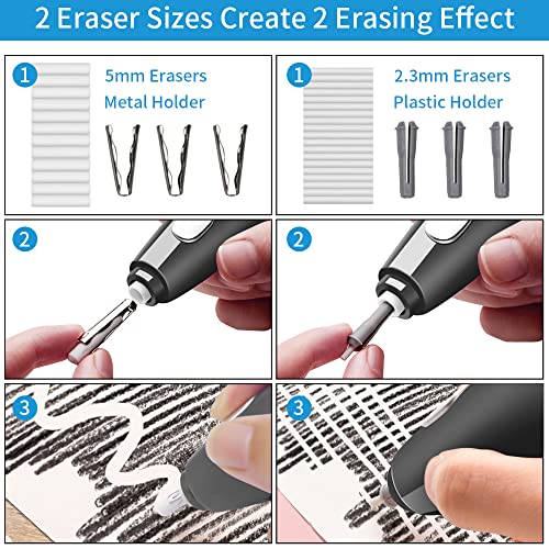 AFMAT Electric Eraser, Electric Eraser Kit for Artists,140 Eraser Refills, Rechargeable Electric Erasers for Drafting, Electric Pencil Eraser, - WoodArtSupply