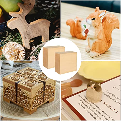 CertBuy 8 Pack Basswood Carving Blocks 4x4x2 Inch, Large Basswood Blocks for Carving and Crafts, Unfinished Wood Blocks for Crafts, Wood Blanks DIY CertBuy