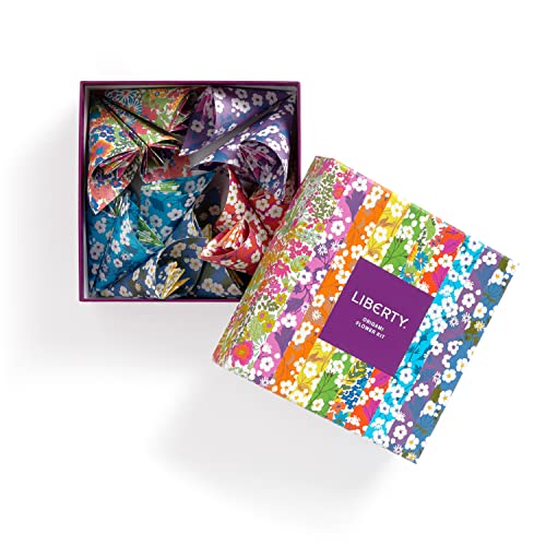 Galison Liberty Classic Floral – Origami Flower Kit Featuring Classic Japanese Design Inspired Mitsi Prints with 75 Sheets and Instructions for Galison