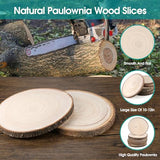 8Pcs Wood Slices 10-12 Inches, Natural Round Wood Slices for Centrepiece, Large Wood Circles Paulownia Tree Circles for Table Centerpieces, Rustic Adrattnay