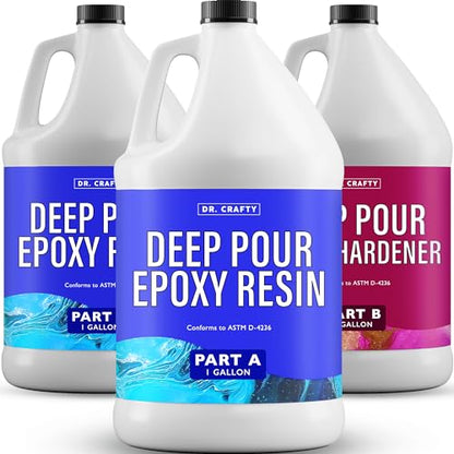 Deep Pour Epoxy Resin (2 Parts Epoxy 1 Part Hardener) Deep Pour Epoxy Resin Kit - 3 Gallon Kit - Deep Pour Resin Epoxy Clear Epoxy Resin Deep Pour - - WoodArtSupply