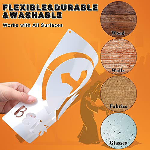 9 Pieces Cross Stencil Set Christian Stencils Believe Jesus Forgiven Cross Stencil Religious Stencil Reusable Painting Template Christmas Gift for Tinlade