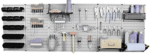 Wall Control 30-WRK-800GB Master Workbench Metal Pegboard Tool Organizer,Gray/Black - WoodArtSupply