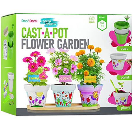 Cast, Paint & Plant Kit for Kids & Teens - Birthday Gift Ideas for Girls & Boys Age 8-14 Year Old Tween Girl Christmas - STEM Teenage Crafts Gifts Dan&Darci