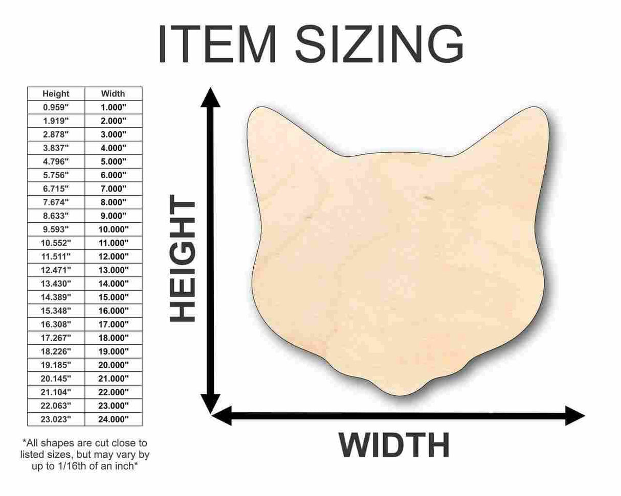 Unfinished Wood Cat Head Shape - Animal - Pet - Craft - up to 24" DIY 10" / 1/4" 24 Hour Crafts