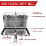 BLACKHORSE-RACING 20 Inch Aluminum Truck Tool Box with Side Handle and Lock Keys Storage Box for Pick Up Trucks, RVs, UTVs and Trailers BLACKHORSE-RACING