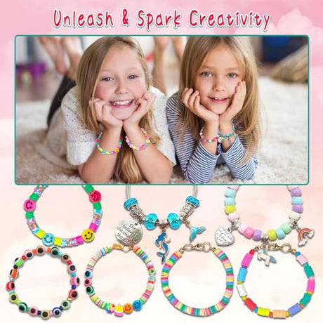 leitait Toys Bracelet Making Kit -3100pcs Beads for Charm Jewelry Making Kit Supplies DIY Arts Halloween and Christmas Party Favors Crafts for Kids leitait