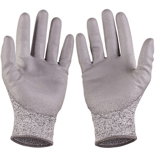 SAFEAT Safety Grip Work Gloves for Men and Women – Protective, Flexible, Cut Resistant, Comfortable PU Coated Palm. Complimentary Ebook Included. SAFEAT