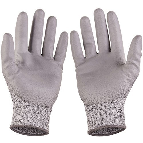 SAFEAT Safety Grip Work Gloves for Men and Women – Protective, Flexible, Cut Resistant, Comfortable PU Coated Palm. Complimentary Ebook Included.