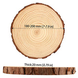 MANCHAP 8 PCS 7-7.8 Inch Craft Wood Slice with Hole, Unfinished Predrilled Wooden Circles with Hanging String, Round Log Discs Log Slices for DIY, MANCHAP