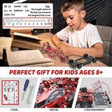 Lucky Doug Building Kit Model Car Set - 287 Pieces STEM Project Building Toys for Kids Ages 8-12, Assembly Technique Car Building Kits Red Vehicle Lucky Doug