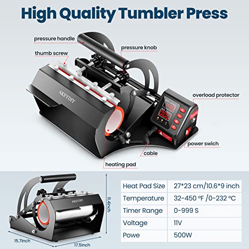 DREAMVAN Tumbler Heat Press Machine Mug Cup Press for 11oz-30oz Sublimation Ceramic Mugs Heat Transfer Tumbler for 12oz 15oz 18oz 20oz Straight DREAMVAN