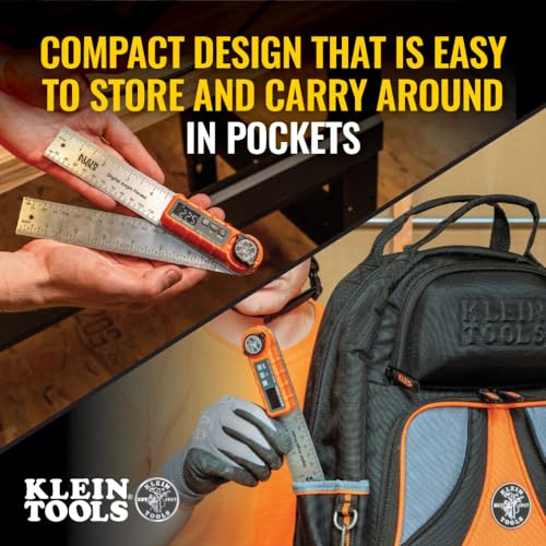 Klein Tools 935DAF Digital Angle Finder, Precision Measurements, Miter Saw Protractor Angle Calculation and Portable Design - WoodArtSupply