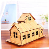 Vaguelly 2pcs DIY Wooden Ornament Mini House DIY Unfinished Wood Toy House DIY Woodcraft Construction Puzzle Craft Wood Wooden DIY House Model DIY Vaguelly
