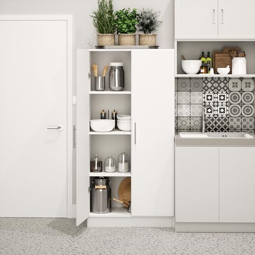 Prepac Elite 32" White Storage Cabinet with 3 Adjustable Shelves for Versatile Home Organisation Prepac
