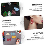 SEWACC 50pcs Water Drop Earrings Wood Piece Earring Pendants with Hole Ornament Earrings DIY Earring Supplies Earring Making Charm Unfinished Earring SEWACC
