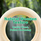 Suiwotin 50pcs 5 Sizes Natural Wood Rings, Unfinished Solid Wooden Hoops, Smooth Wooden Rings for Craft, Jewelry Making, DIY Pendant Connectors suiwotin