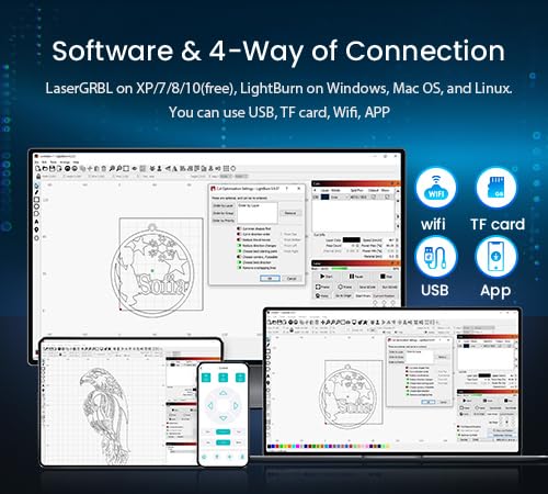 Longer Laser B1 Engraver, 24W Laser Engraver Machine with Air Assist, 120W DIY Precisely Laser CuttingMachine, High-Speed 20000mm/min, Precise Longer