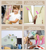 Puzzled 3D Puzzle Mountain Lion Wood Craft Construction Model Kit, Fun & Educational DIY Wooden Toy Assemble Model Unfinished Crafting Hobby Puzzle Puzzled