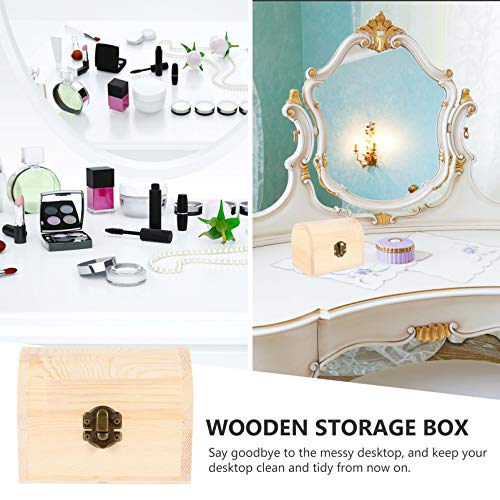 Zerodeko 1pc Pirate Treasure Chest Wooden Box Unfinished Kids Storage Organizer for Boys Craft Boy Gifts Wood Crates Jewelry Kids Treasure Chest Zerodeko