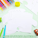Glenmal 100 Pcs White Blank Puzzle Papers Oversize Puzzles Large White Puzzle Pieces for Adult to Draw and Write and Makes Huge Art Display Glenmal