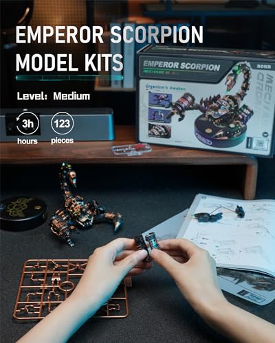 ROKR 3D Metal Model Kits Puzzle for Adults Kids, Steampunk Electric Mechanical Toy, Assembly DIY Gift Plastic Craft Hobby for Men, Women (Emperor ROKR