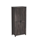 OKD 32'' Rustic Farmhouse Armoire with Adjustable Shelves and Barn Doors OKD