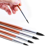 Transon 8pcs Round Watercolor Paint Brush Set Goat Hair for Watercolors,Acrylics,Inks,Gouache,Oil and Tempera TRANSON