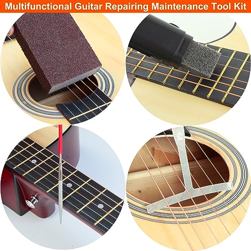 45Pcs Guitar Tool Kit, Guitar Repair Kit, Guitar Setup Kit, Luthier Tools Guitar Kit, Guitar Maintenance Kit Guitar Fret Tools, TIMDAM Guitar TIMDAM