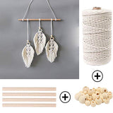 152pcs Macrame Kits for Beginners 3mm x 220yards Natural Cotton Macrame Cord with Wooden Beads,Wooden Rings,Wooden Sticks,Metal Rings Macrame ZXCDINO
