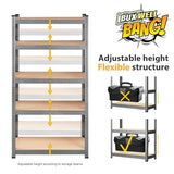 BuxWellBang 36" W x 16" D x 71" H Storage Shelves - 5 Tier Adjustable Garage Shelving Unit, Metal Standing Shelf Utility Rack Organization for BuxWellBang