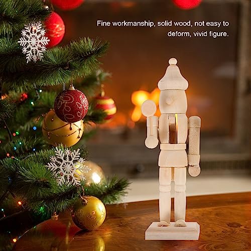 Unfinished Wood Nutcracker 6pcs Christmas Nutcracker Soldier DIY Blank Nutcracker Puppet for Xmas Decor (Random Style)