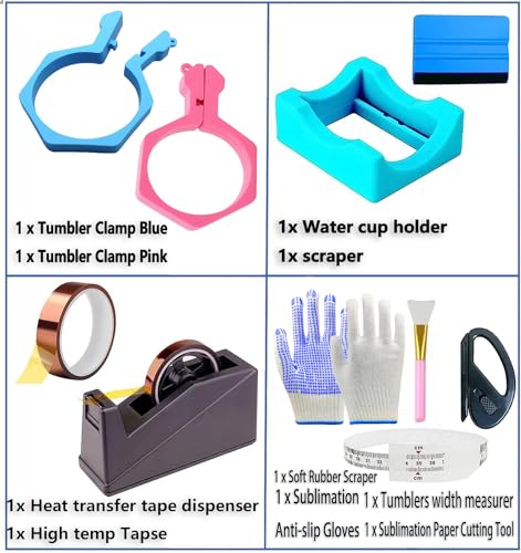 Pinch Perfect Tumbler Clamp Kits,Pinch Perfect Tumbler Clamp for 20 Oz Sublimation Blanks Tumblers, Pinch Perfect Clamp Grip Tool(Blue,Pink), Heat Majreey