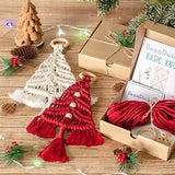 BVCED Christmas Tree DIY Kit,3 Set Christmas Macrame Woven Tree DIY Kit for for Beginners Christmas Tree Ornaments Holiday Wall Hanging Decor BVCED