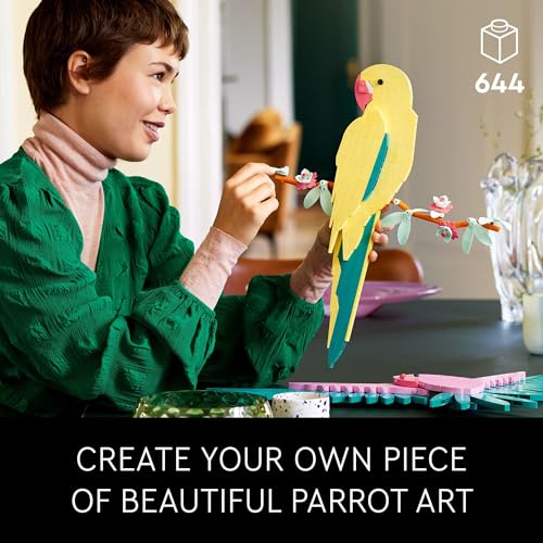 LEGO Art The Fauna Collection – Macaw Parrots, Nature Wall Artwork for Living Room Decor, Home Office Decor Idea, Build and Display Creative Activity LEGO