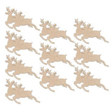 SUPVOX Wooden Chip Unfinished Wood Ornaments DIY Accessories Wood Cutouts Christmas Reindeer Wood Patches Home Bar Wedding Party 20pcs SUPVOX