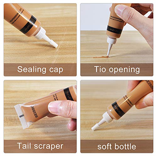 SEISSO Wood Repair Kit Wood Touch up Paint Restore Any Wood Furniture Wood Stain, 12 Colors Cover Surface Scratch for Wooden Floor Table, Filler