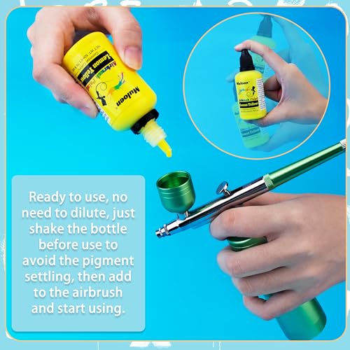 Airbrush Paint Set - 24 Colors Airbrush Paint with 2 Cleaning Brush, Ready to Spray Airbrush Kit, Water Based Acrylic Air Brush Paint Kit for Artists Muloen