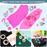 Snoghmil Polymer Clay Earrings Making Kit with 32pcs Polymer Clay Cutters, 24pcs Oven Bake Clay, 30 Set Earring Rings&Hooks, Modeling Clay Jewelry Snoghmil