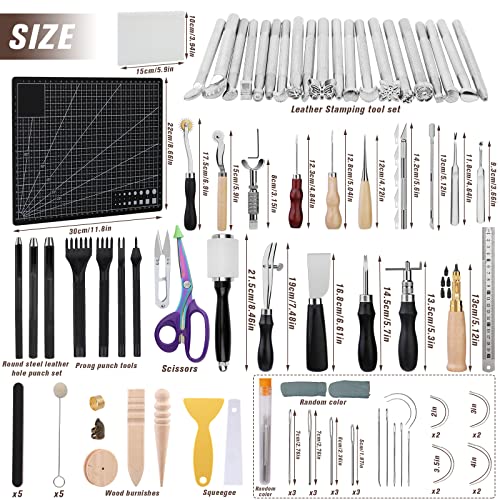 LOKUNN Leather Tooling kit, Leather Crafting Tools and Supplies Kit, Leather Working Tools, Leather Crafting Kit, Leather Sewing Tool Kit for LOKUNN