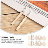 KALLORY 60pcs DIY Earrings Wood Earring Base Dangle Earrings Wood Charms Natural Wood Pendants Earring Making Supplies Kit Unfinished Natural Wood KALLORY