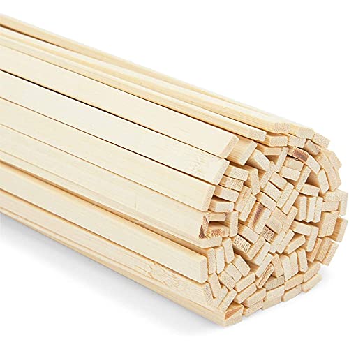 Natural Bamboo Sticks for Arts and Crafts, Flexible Wood (15.5 in, 100 Pack) - WoodArtSupply